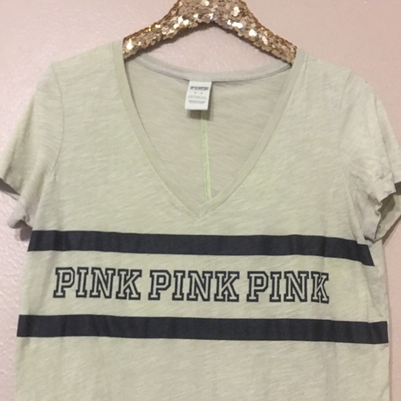 Pink Victoria Secret V neck tee short sleeve - Picture 2 of 4